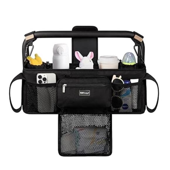 Universal Baby Stroller Organizer Caddy with Cup Holders Storage Bag Accessories - Picture 7 of 7